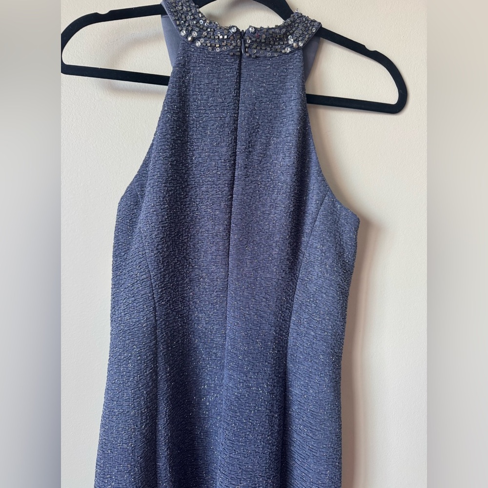 Sparkling Navy Halter Gown - Picture 6 of 6